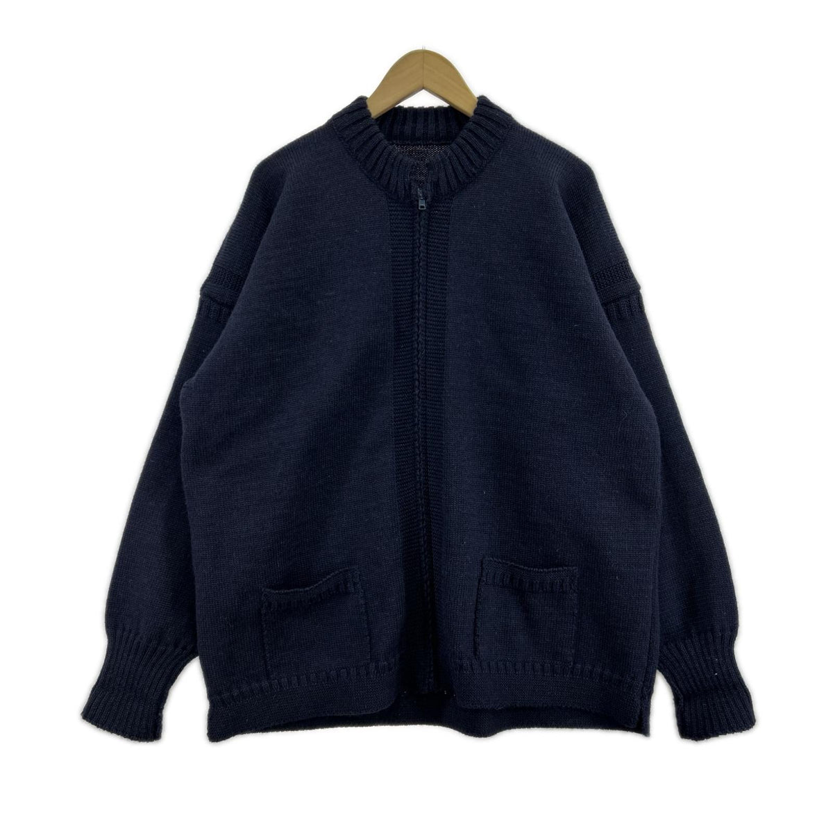 ジャケット LE TRICOTEUR. ZIP UP GUERNSEY SWEATER 50 ネイビー