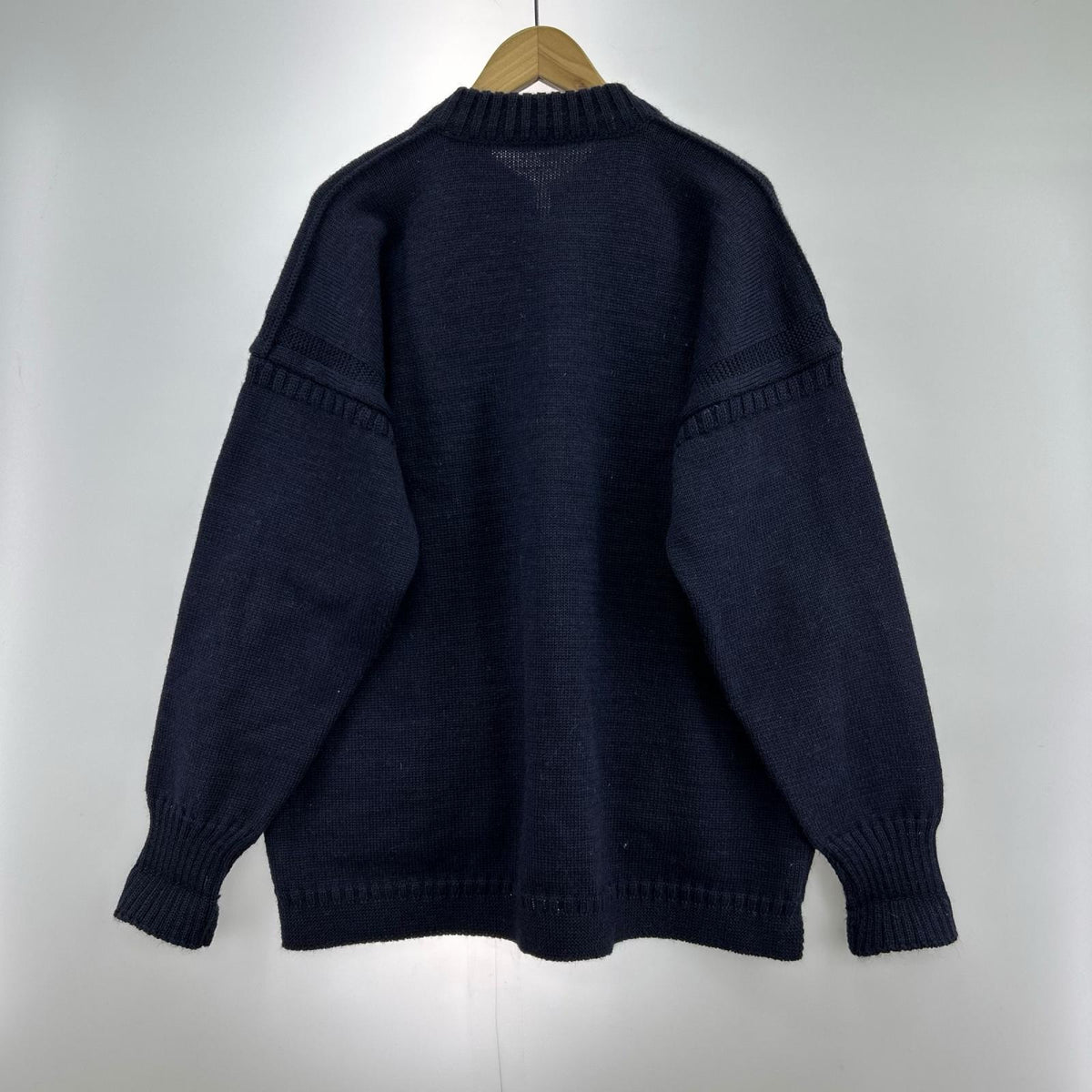 ジャケット LE TRICOTEUR. ZIP UP GUERNSEY SWEATER 50 ネイビー