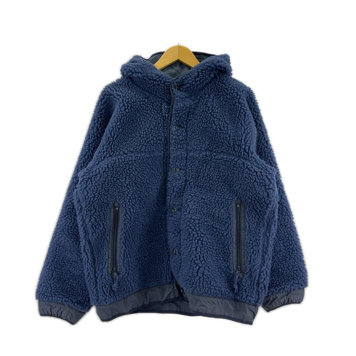 ジャケット ボア フードジャケット 青 38 ネイビー