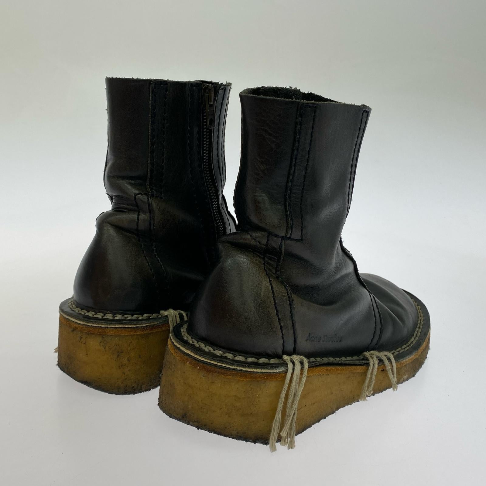 ブーツ Acne Studios Leather ankle boots ブラック