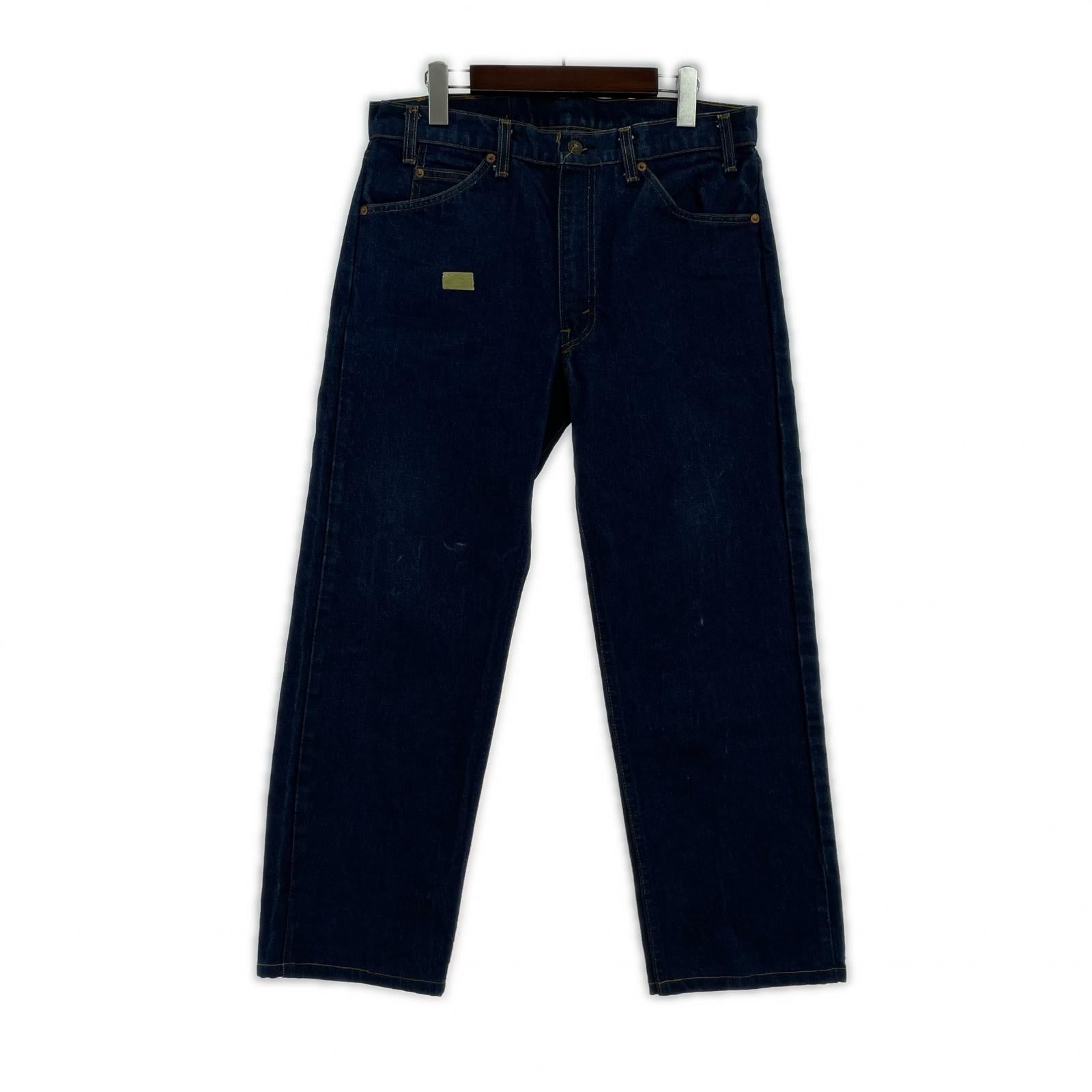 デニムパンツ 80s 20505-0217 ｵﾚﾝｼﾞﾀﾌﾞ 濃紺 実寸W34 ブルー