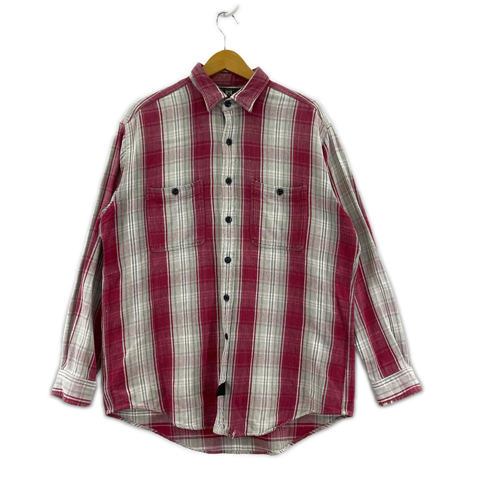 長袖シャツ 90s 三つ星 コットン チェック 赤 (M) M レッド