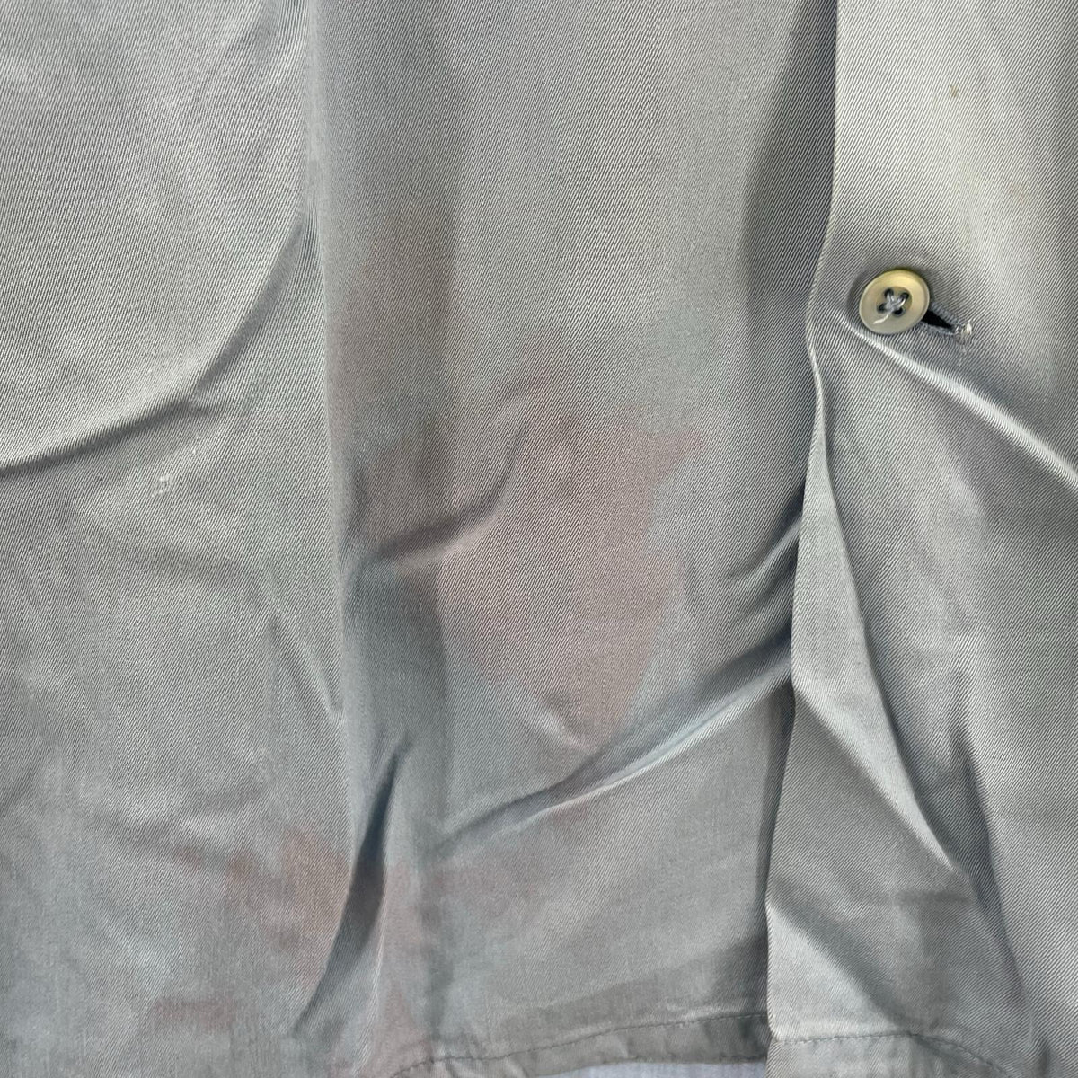 長袖シャツ 50s DAILY DOUBLE rayon gabardine L/S L ブルー