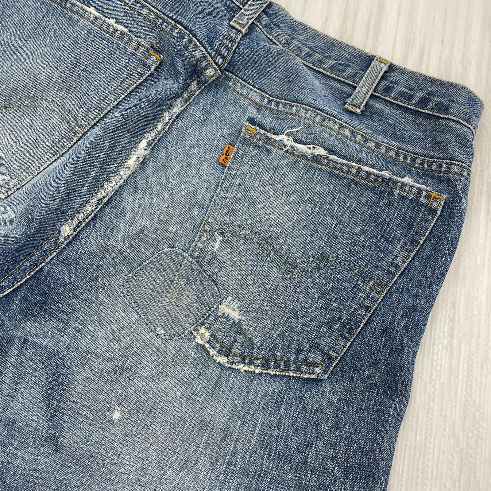 デニムパンツ 00s USA企画レプリカ USA製 646 Flare Denim ブルー