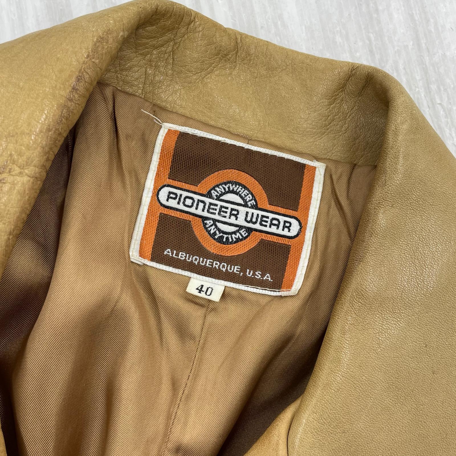 レザージャケット 70s pioneer wear 丸タグ レザージャケット 40 40 ブラウン