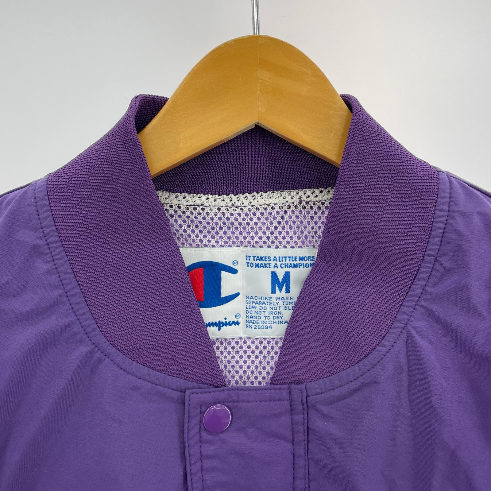 ジャケット 90s ナイロンスタジャン レイカーズ M パープル