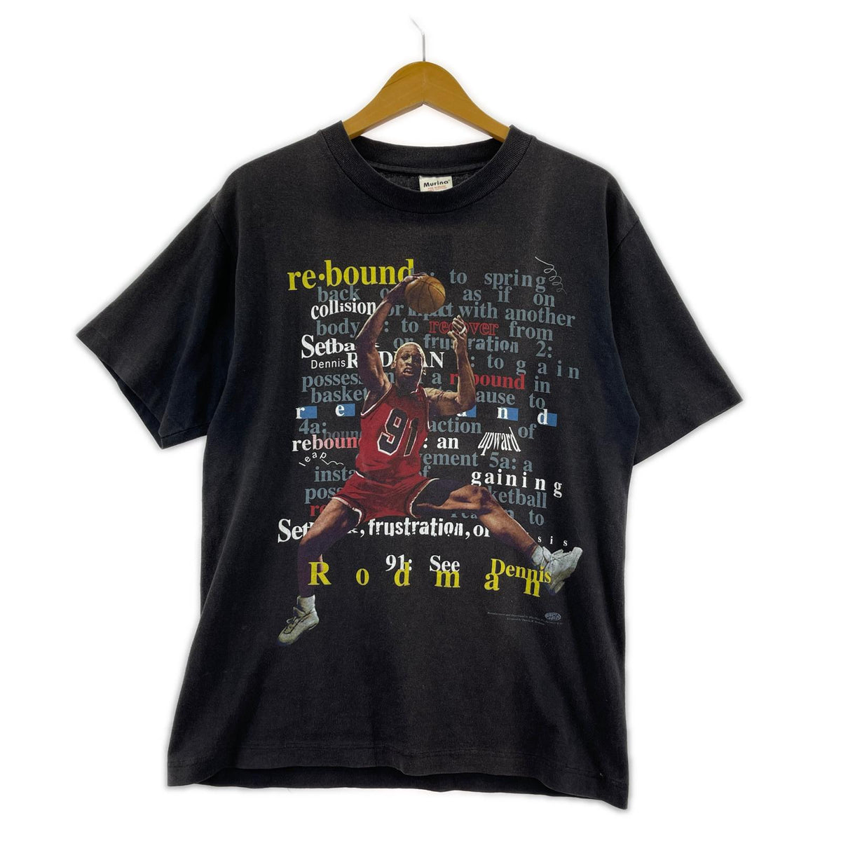 半袖Ｔシャツ 90s デニスロッドマン USA製 黒 (M) M ブラック