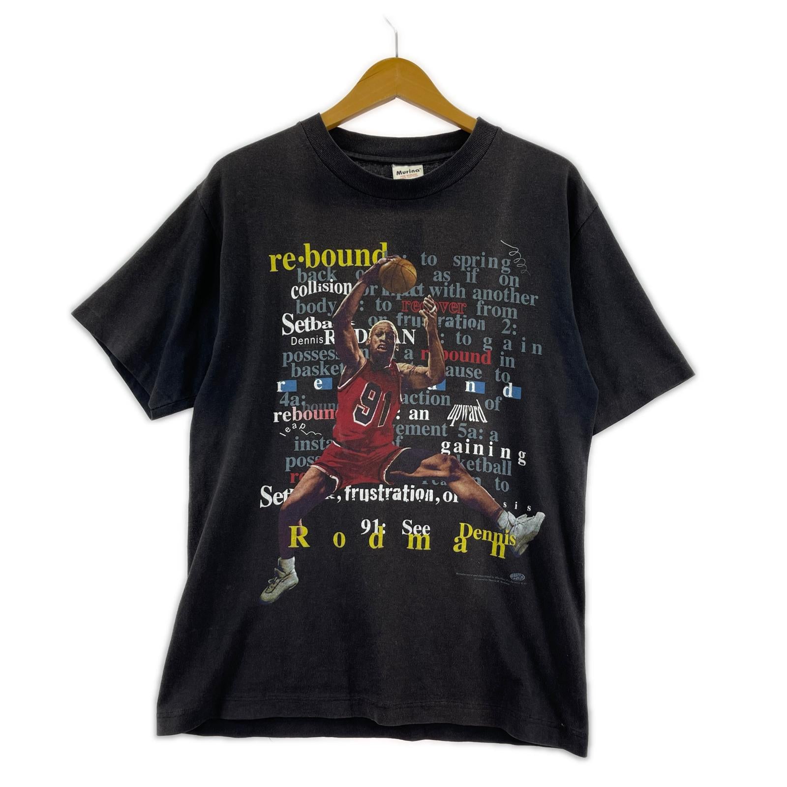 半袖Ｔシャツ 90s デニスロッドマン USA製 黒 (M) M ブラック