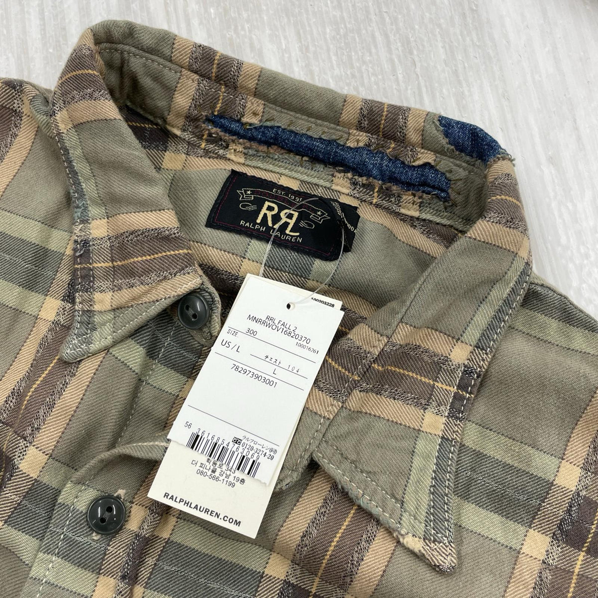 長袖シャツ 25aw ダメージ加工チェックネルシャツ L マルチカラー