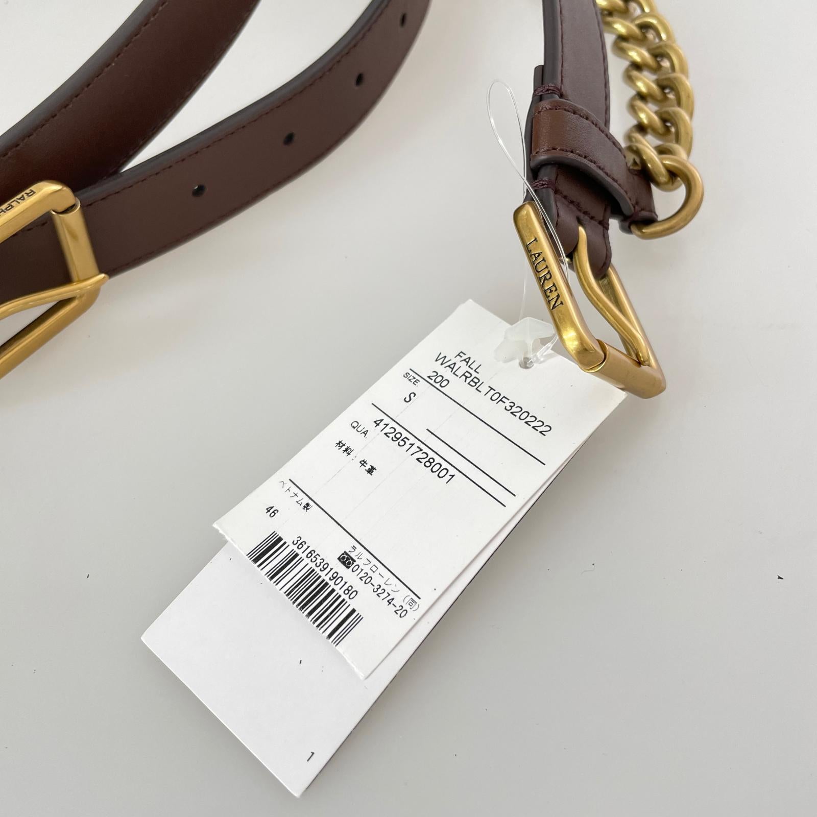 その他アクセサリー レザーベルト ロゴバックル S ブラウン