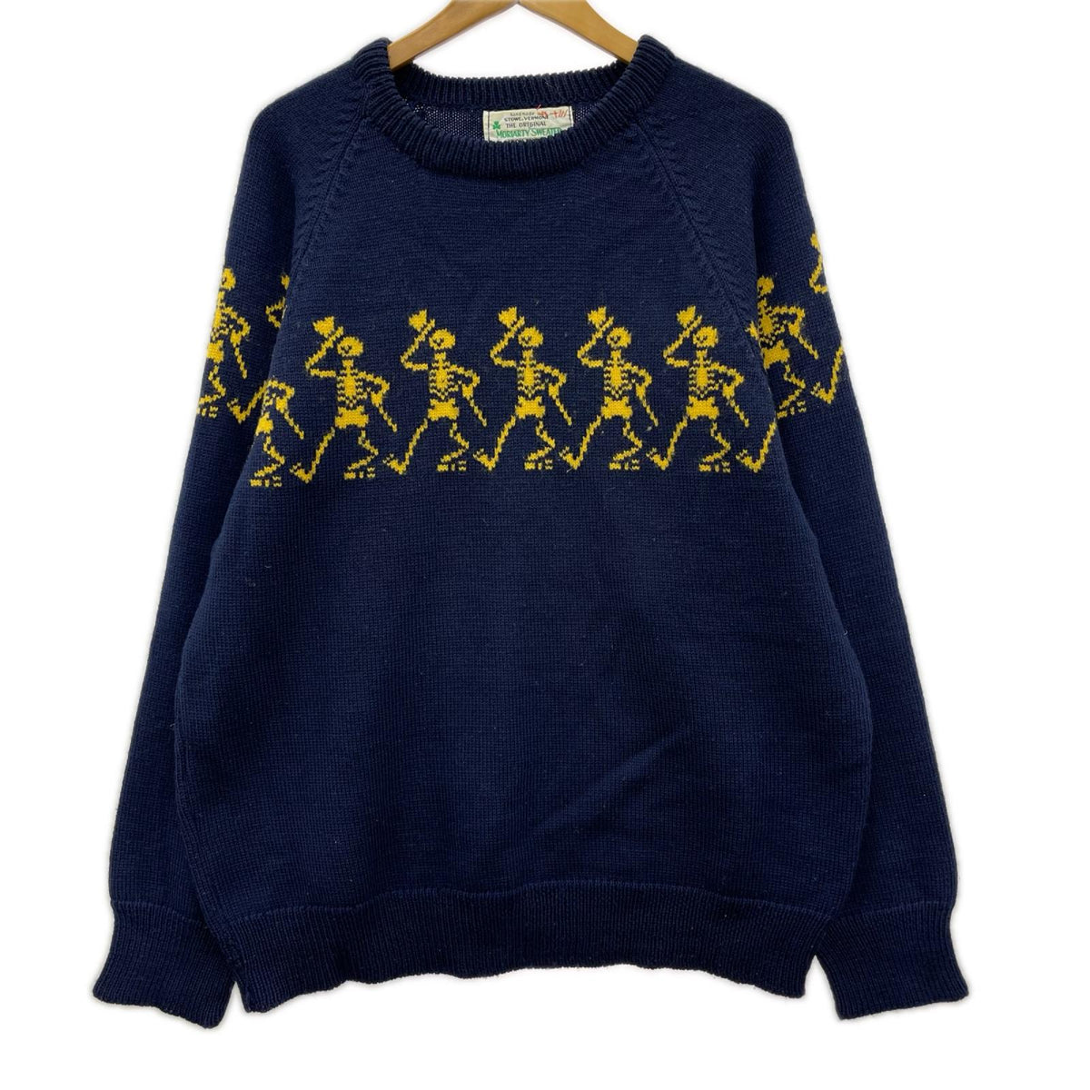 ニット スカル ハンドメイドニット (L) 紺 L ネイビー