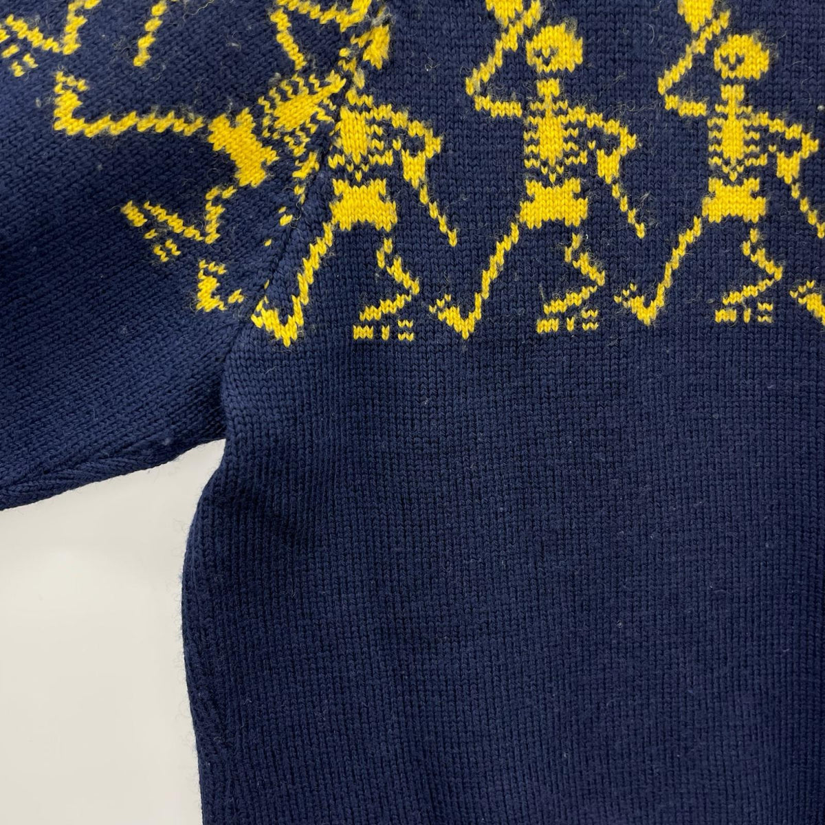 ニット スカル ハンドメイドニット (L) 紺 L ネイビー