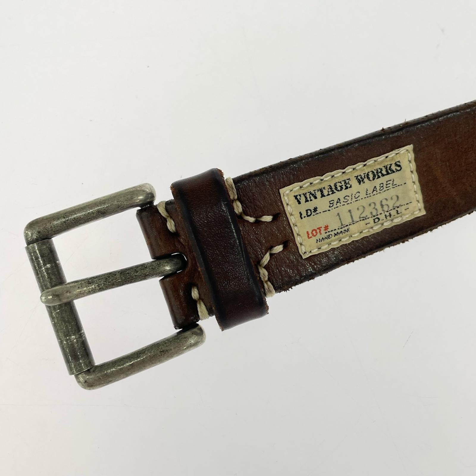 その他アクセサリー VINTAGE WORKS スタッズ レザーベルト ブラウン