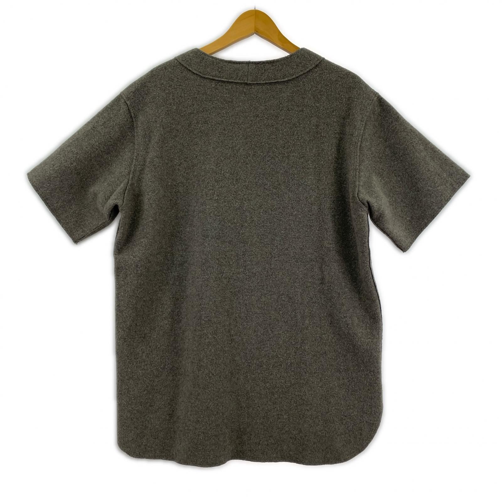 半袖シャツ スラッピンベース ウールカシミヤ ベースボールシャツ グレー