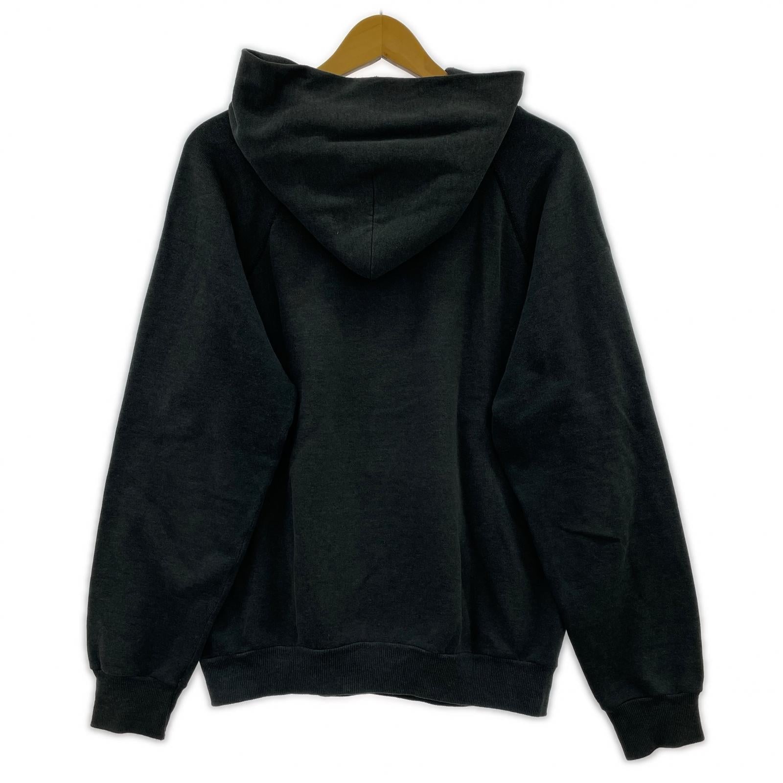 パーカー 80s HANES USA製 MAGAZENEロゴ スウェットパーカー(M) M ブラック