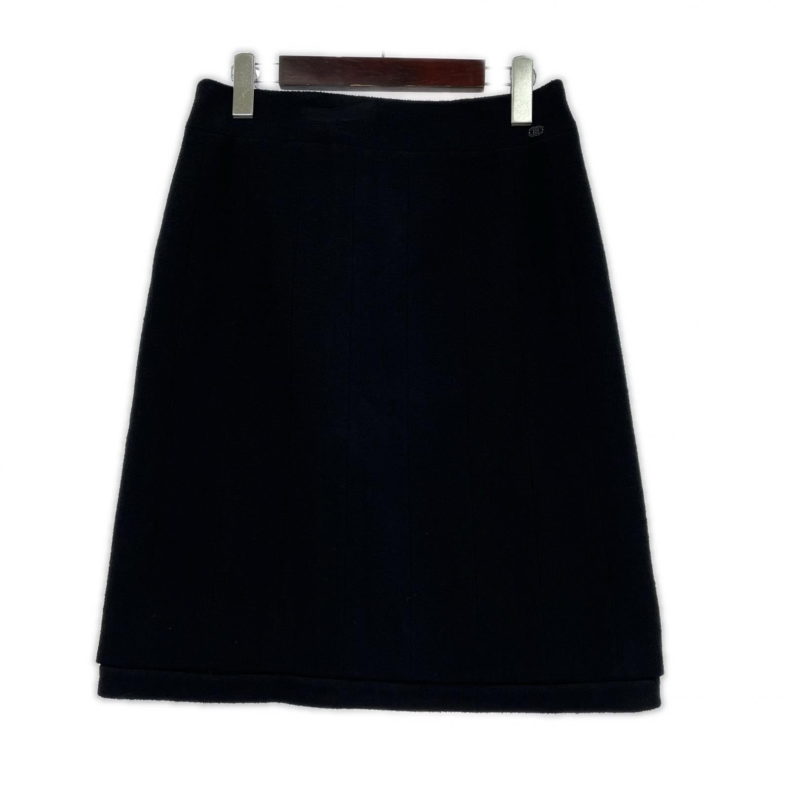 CHANEL 黒 スカート P21568V12438 38