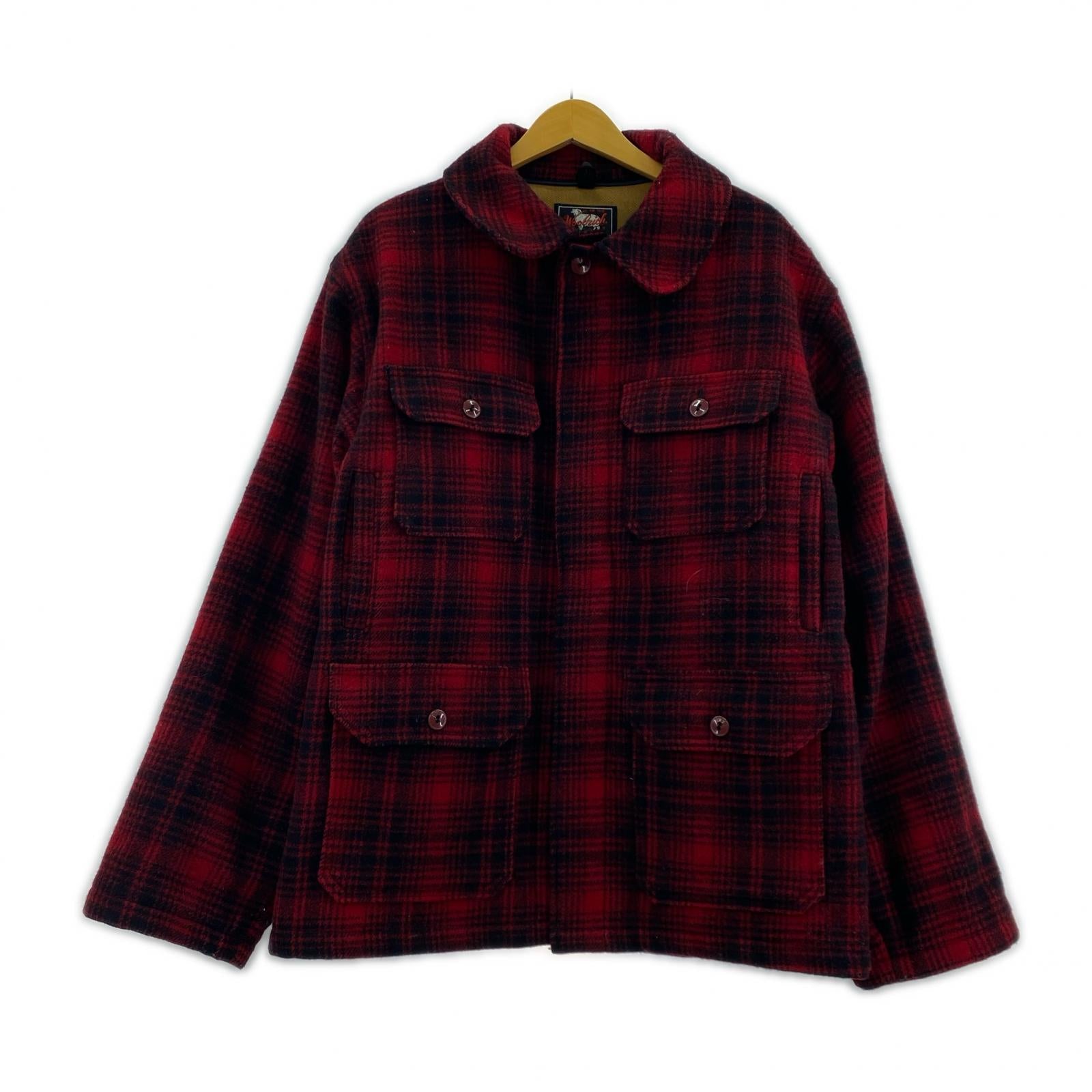 ジャケット ×LANDS' END/80s頃/USA製/マッキーノジャケット/RED M レッド