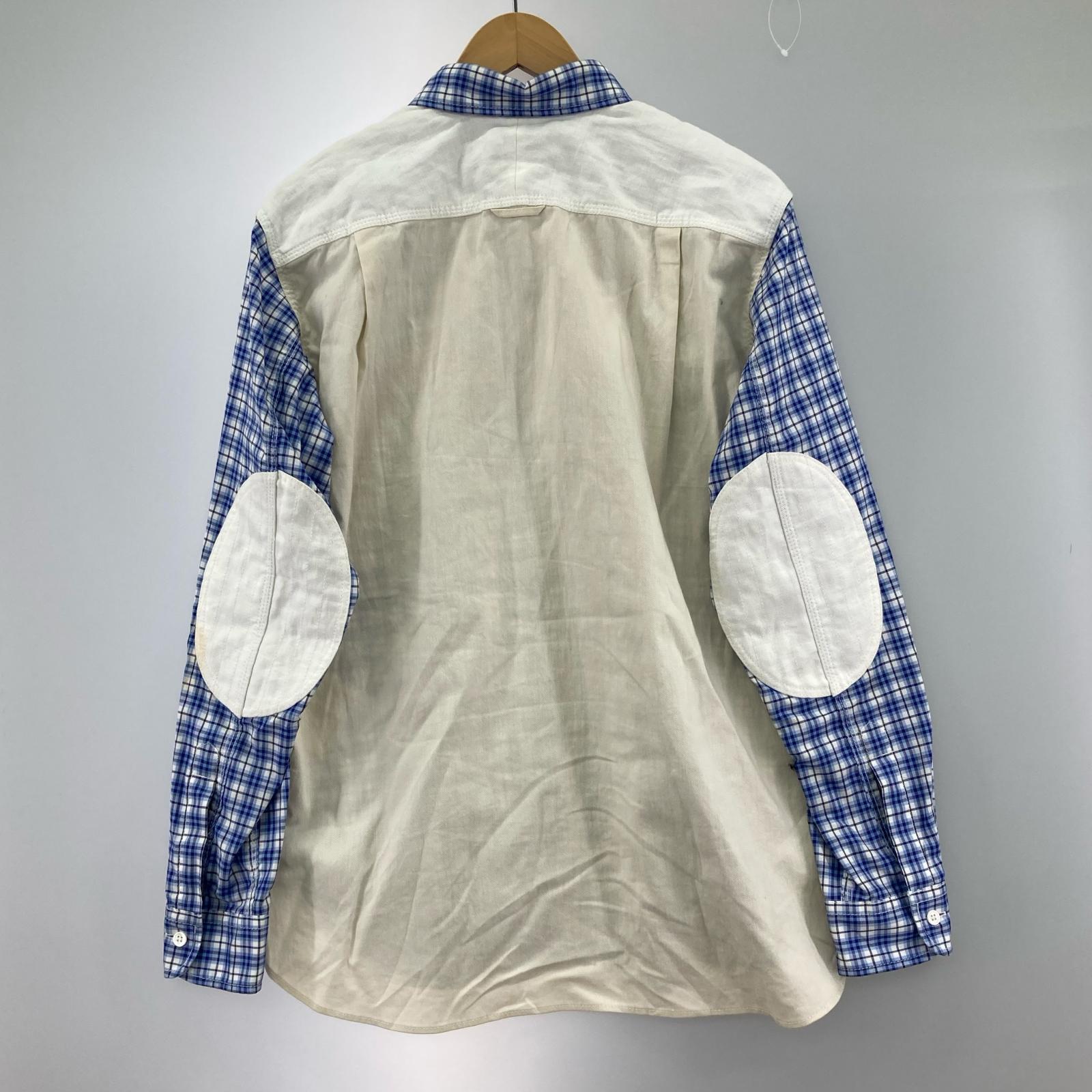 長袖シャツ JUNYA WATANABE COMME des GARCONS 切替デザイン エルボーパッチチェックシャツ S ブルー系 S