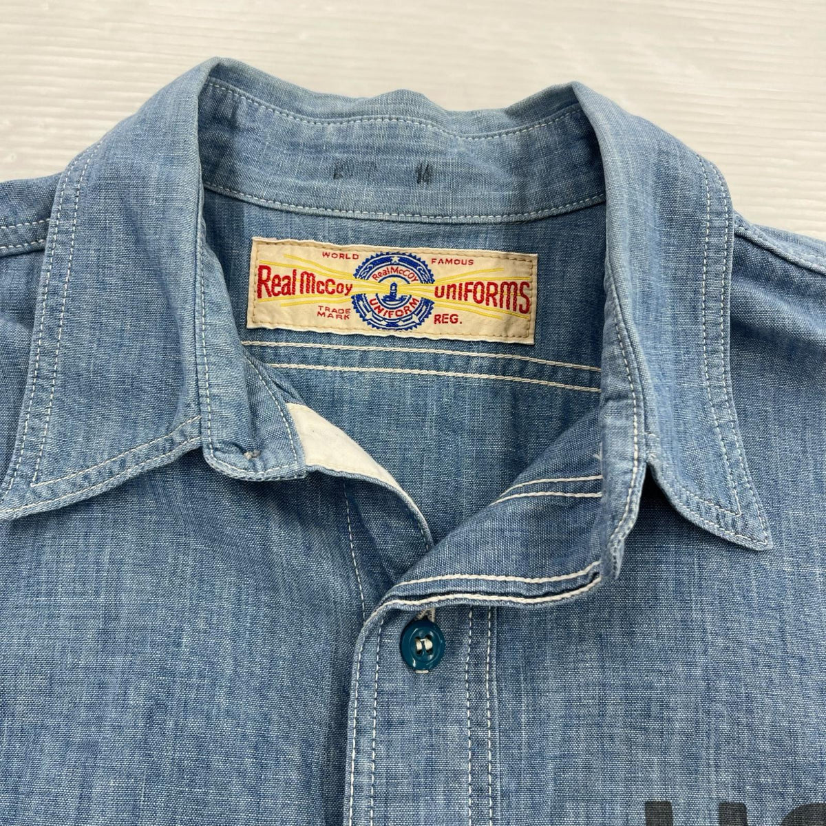 半袖シャツ REAL McCOY’S UNIFORMS/ｼｬﾝﾌﾞﾚｰ/USN/水色 ブルー