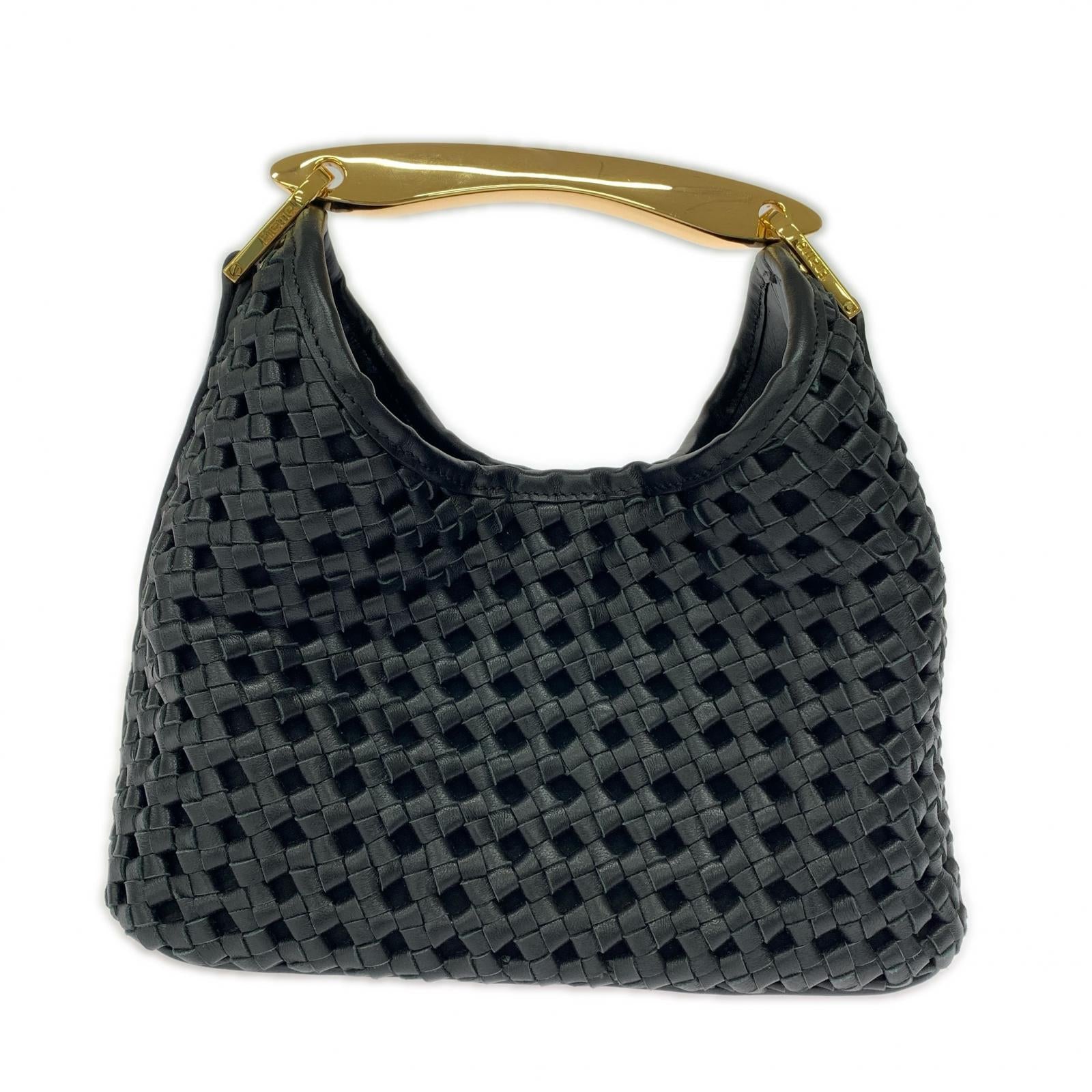 ハンドバッグ Elleme Small Boomerang Woven Leather Bag ブラック