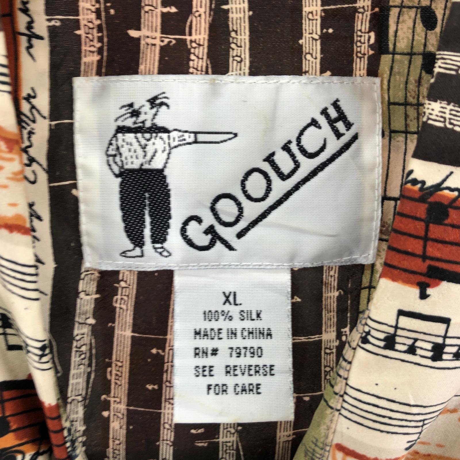 長袖シャツ goouch 80's-90's シルクシャツ マルチカラー