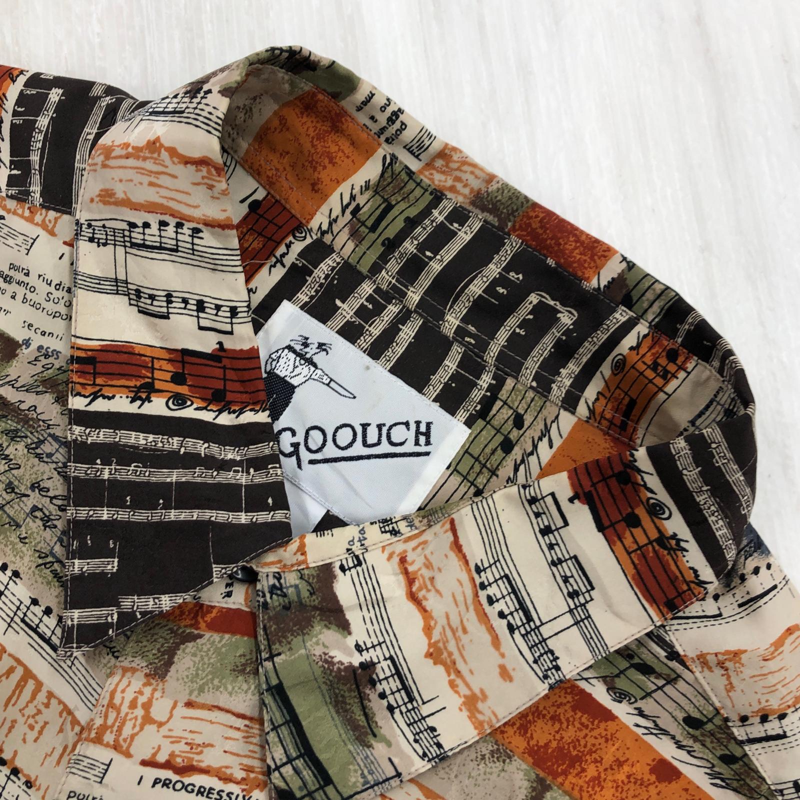 長袖シャツ goouch 80's-90's シルクシャツ マルチカラー