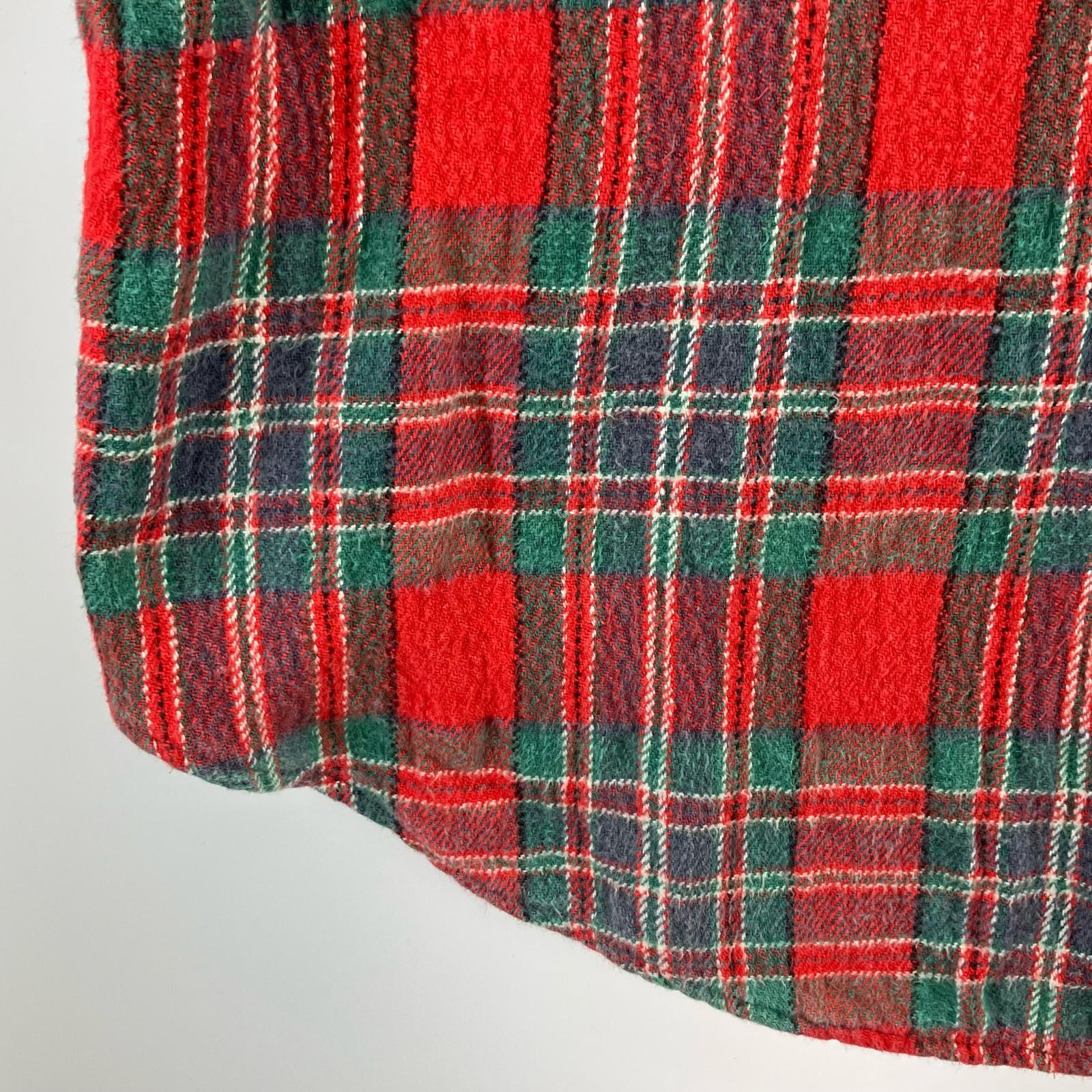 長袖シャツ 90s チェックシャツ 赤(L) L レッド