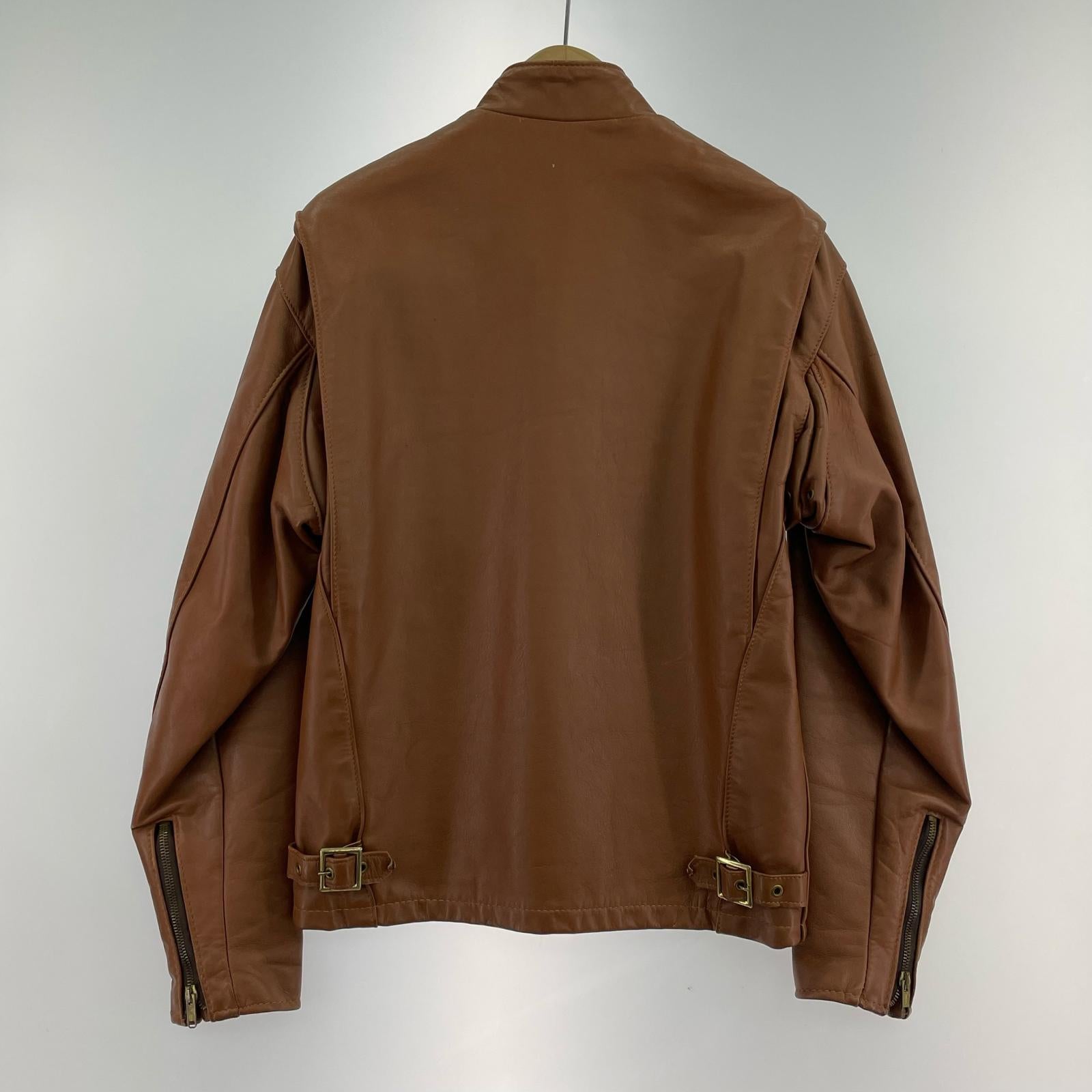 レザージャケット schott ペイント シングルライダース 36 ブラウン