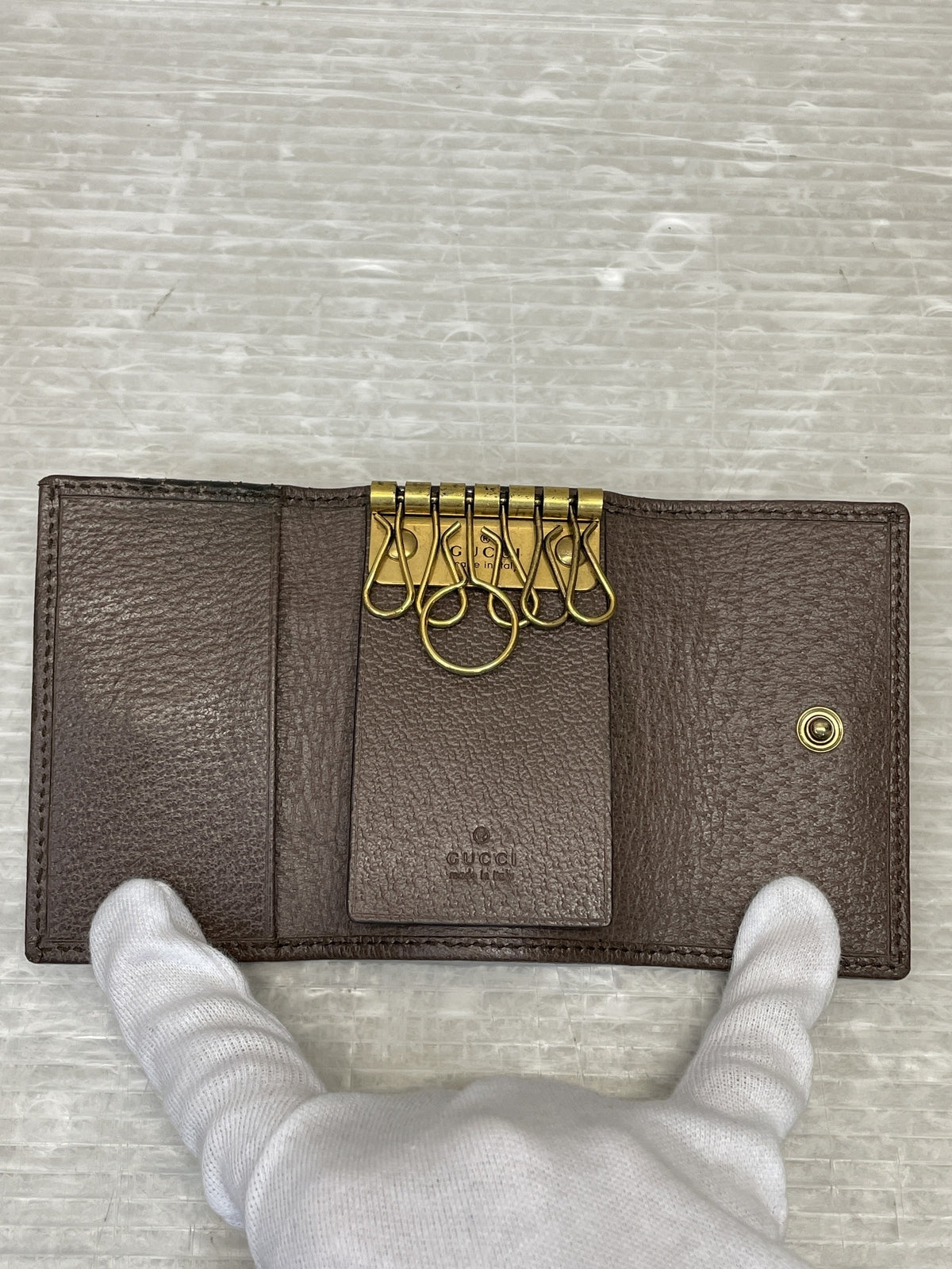 GUCCI オフディア GGスプリーム PVC キーケース 603732