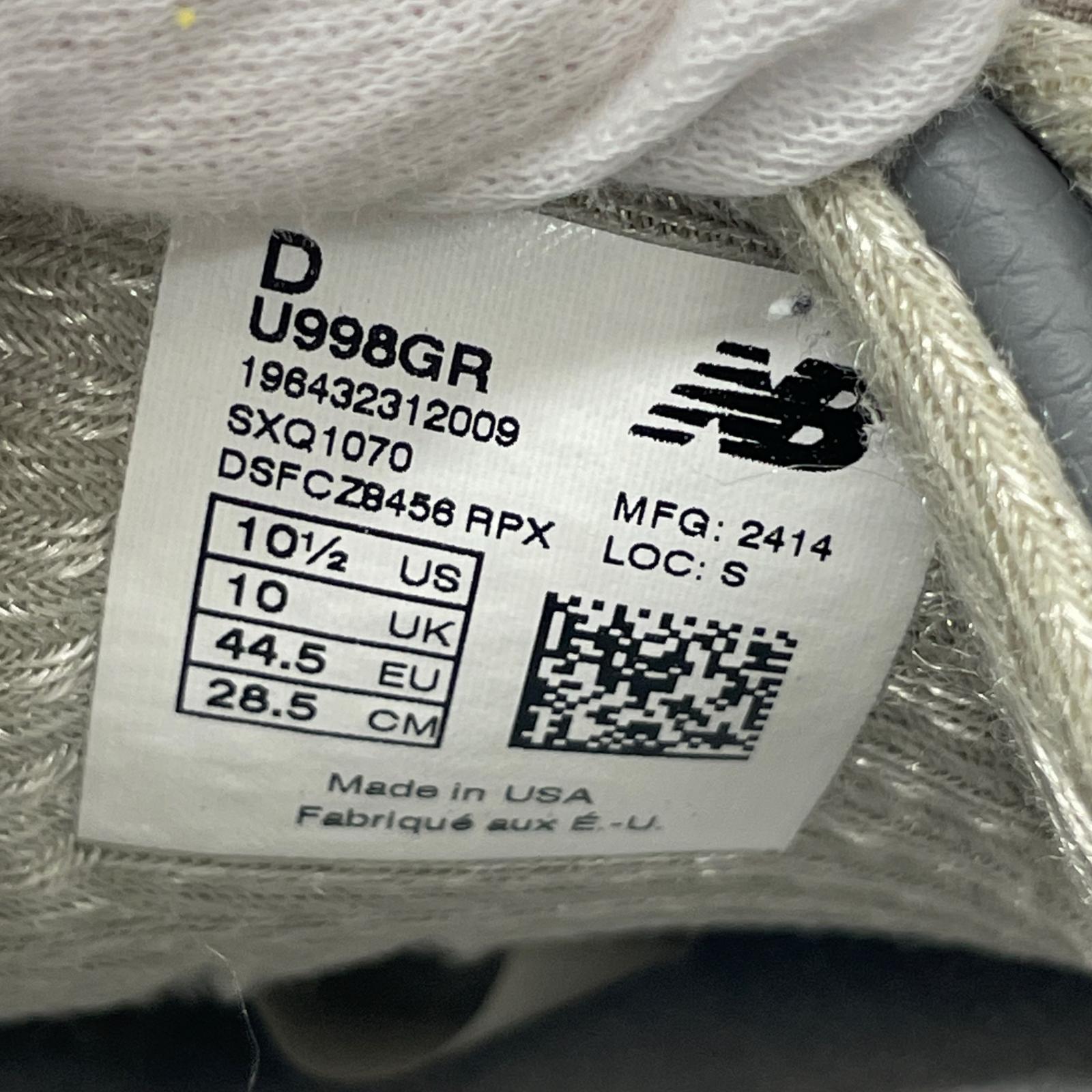 スニーカー U998GR MADE IN USA 28.5cm (US10 1/2 UK10 EU47) グレー