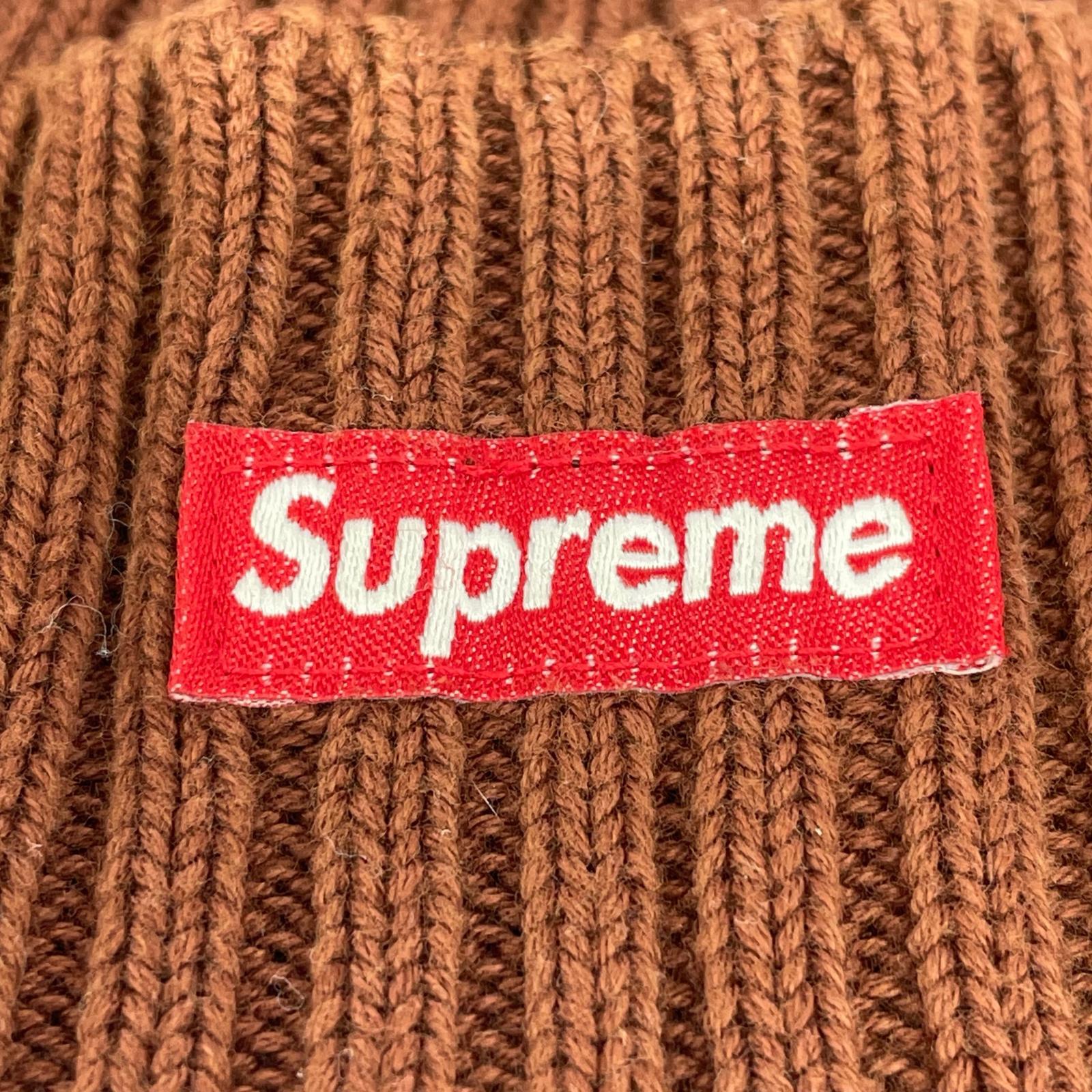 ニットキャップ overdyed ribbed beanie 茶 ブラウン