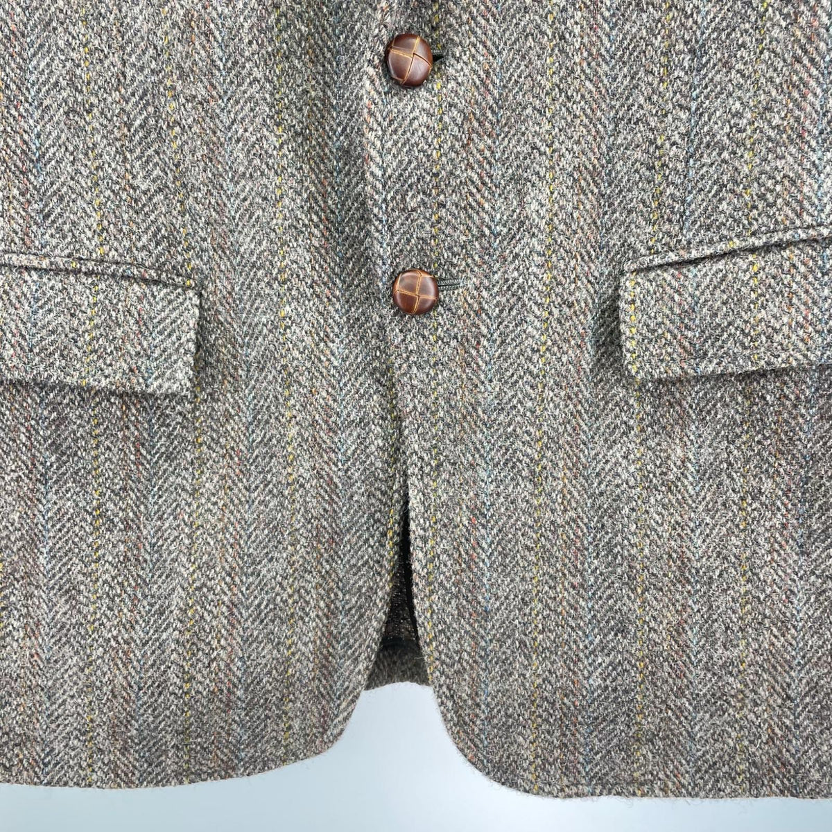 テーラードジャケット HARRIS TWEED ﾍﾘﾝﾎﾞｰﾝ 米国製 ブラウン