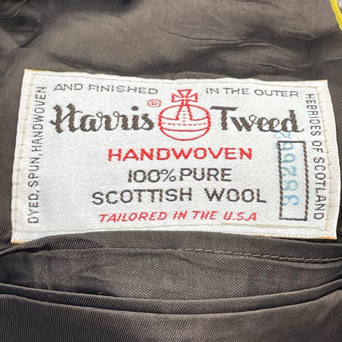 テーラードジャケット HARRIS TWEED ﾍﾘﾝﾎﾞｰﾝ 米国製 ブラウン