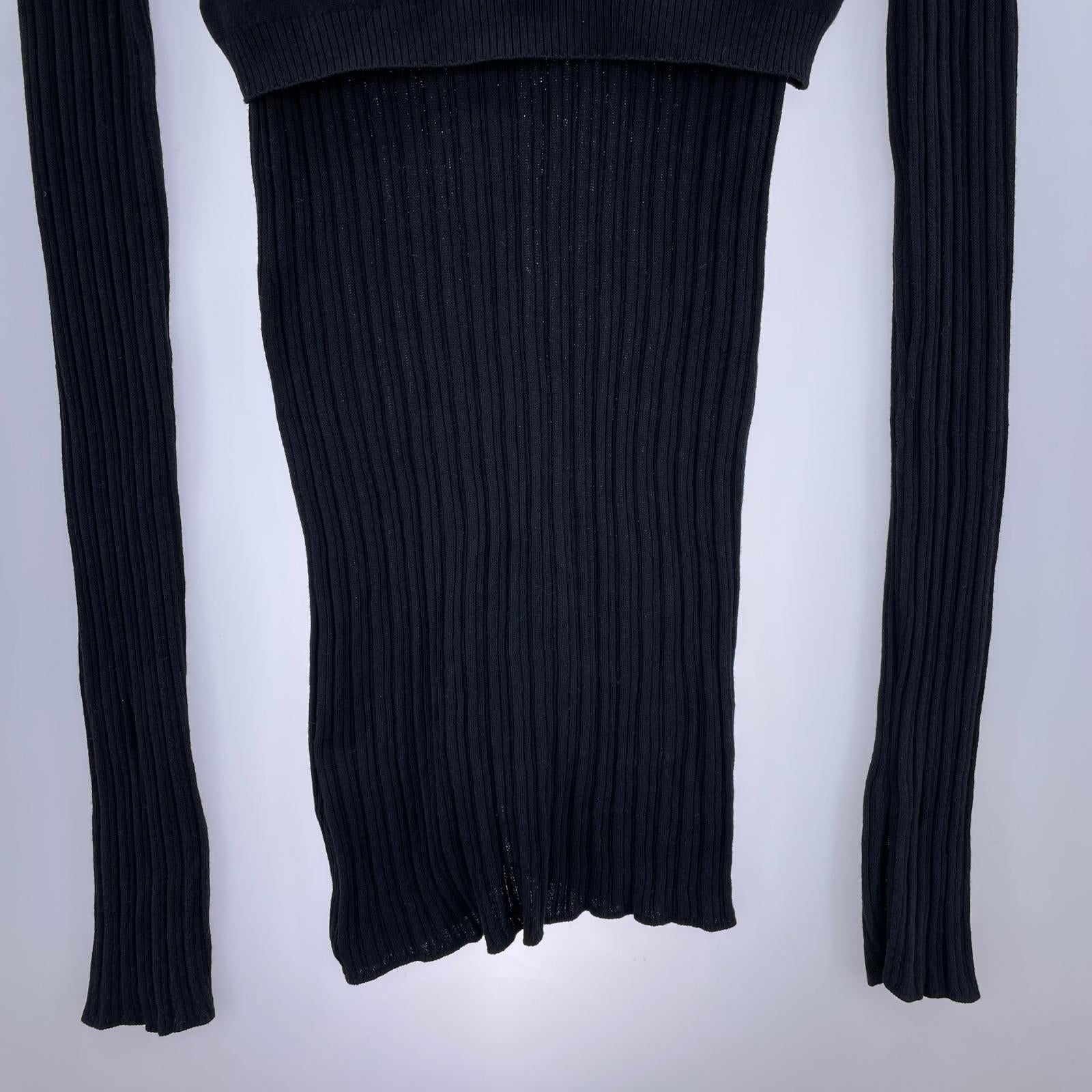 長袖シャツ CREDONA KNIT BUSTIER LONG SHIRTS ブラック