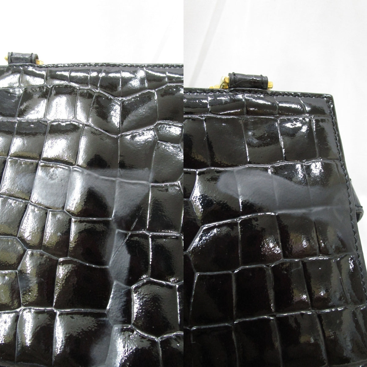 VERSACE メデューサ クロコショルダーバッグ 黒