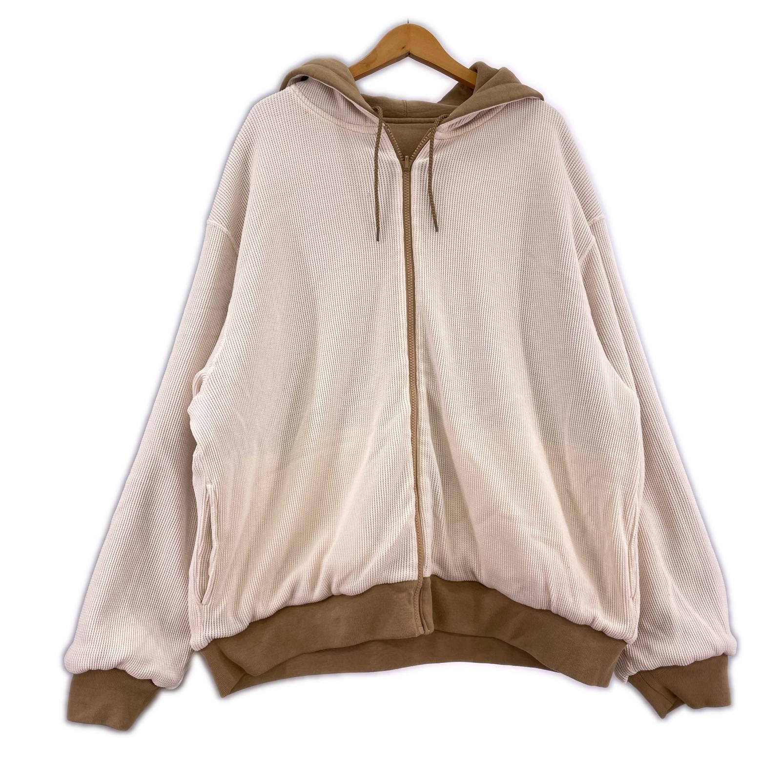 パーカー リバーシブル サーマル パーカー ベージュ 白 ＸＬ ベージュ