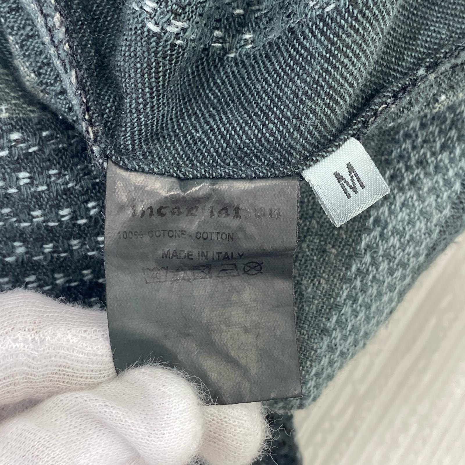 長袖シャツ コットンストライプ グリーン M M グリーン