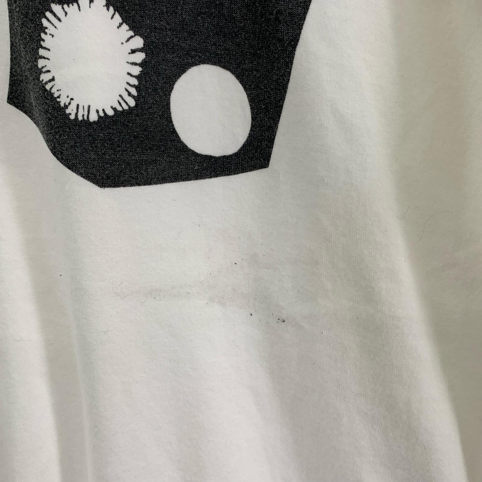 長袖Ｔシャツ COMME des GARCONS HOMME 90s 銀タグ 田中オム プリント モックネックL/Sカットソー ホワイト ホワイト