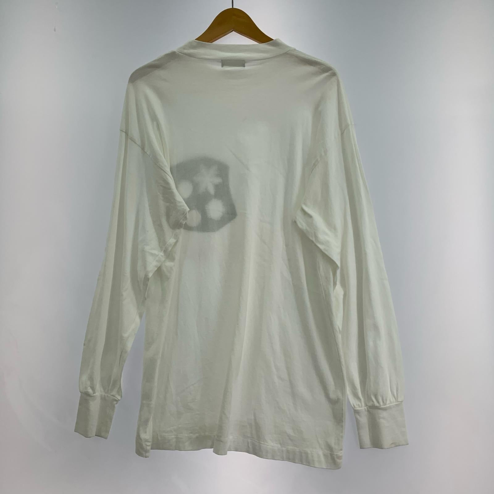 長袖Ｔシャツ COMME des GARCONS HOMME 90s 銀タグ 田中オム プリント モックネックL/Sカットソー ホワイト ホワイト