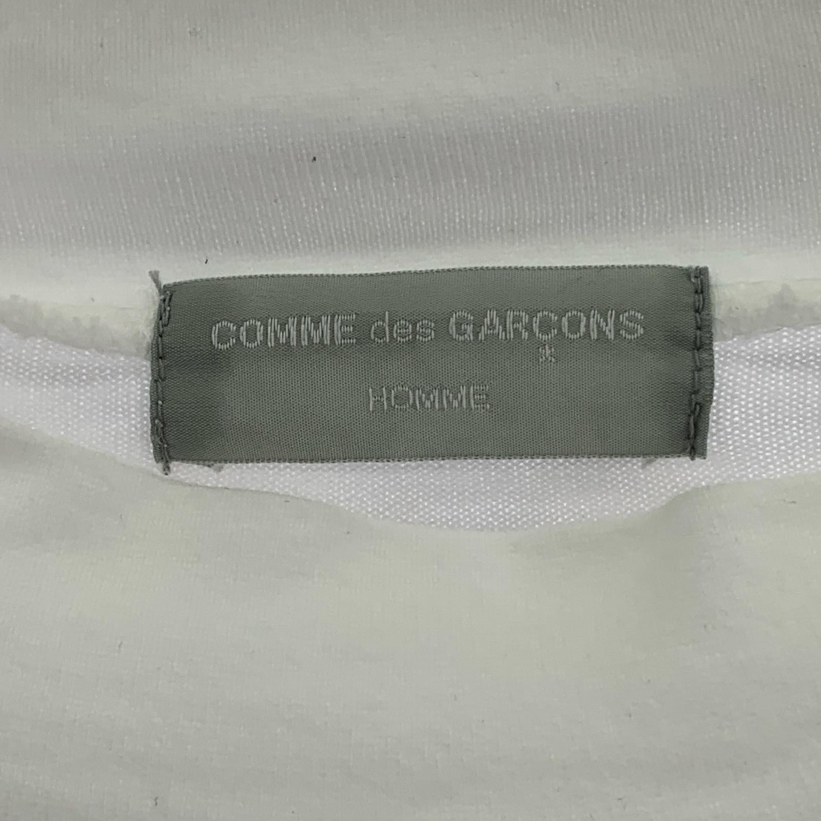 長袖Ｔシャツ COMME des GARCONS HOMME 90s 銀タグ 田中オム プリント モックネックL/Sカットソー ホワイト ホワイト