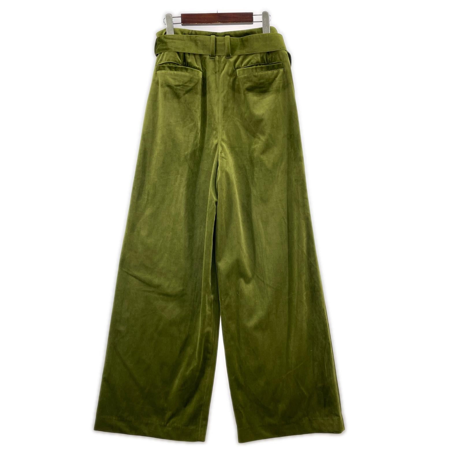 パンツ TAAKK 24AW ベルベットワイドパンツ 2 グリーン