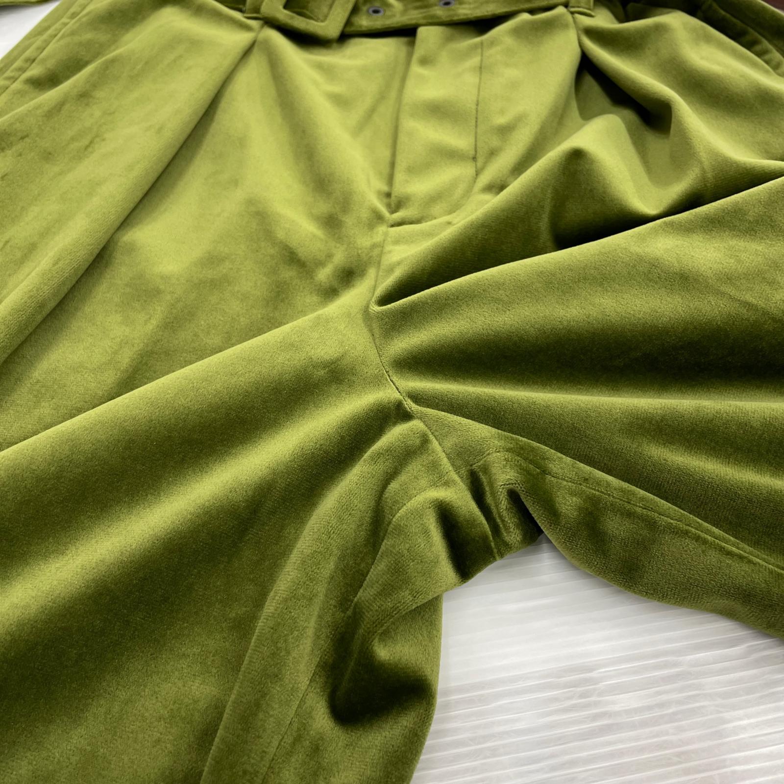 パンツ TAAKK 24AW ベルベットワイドパンツ 2 グリーン