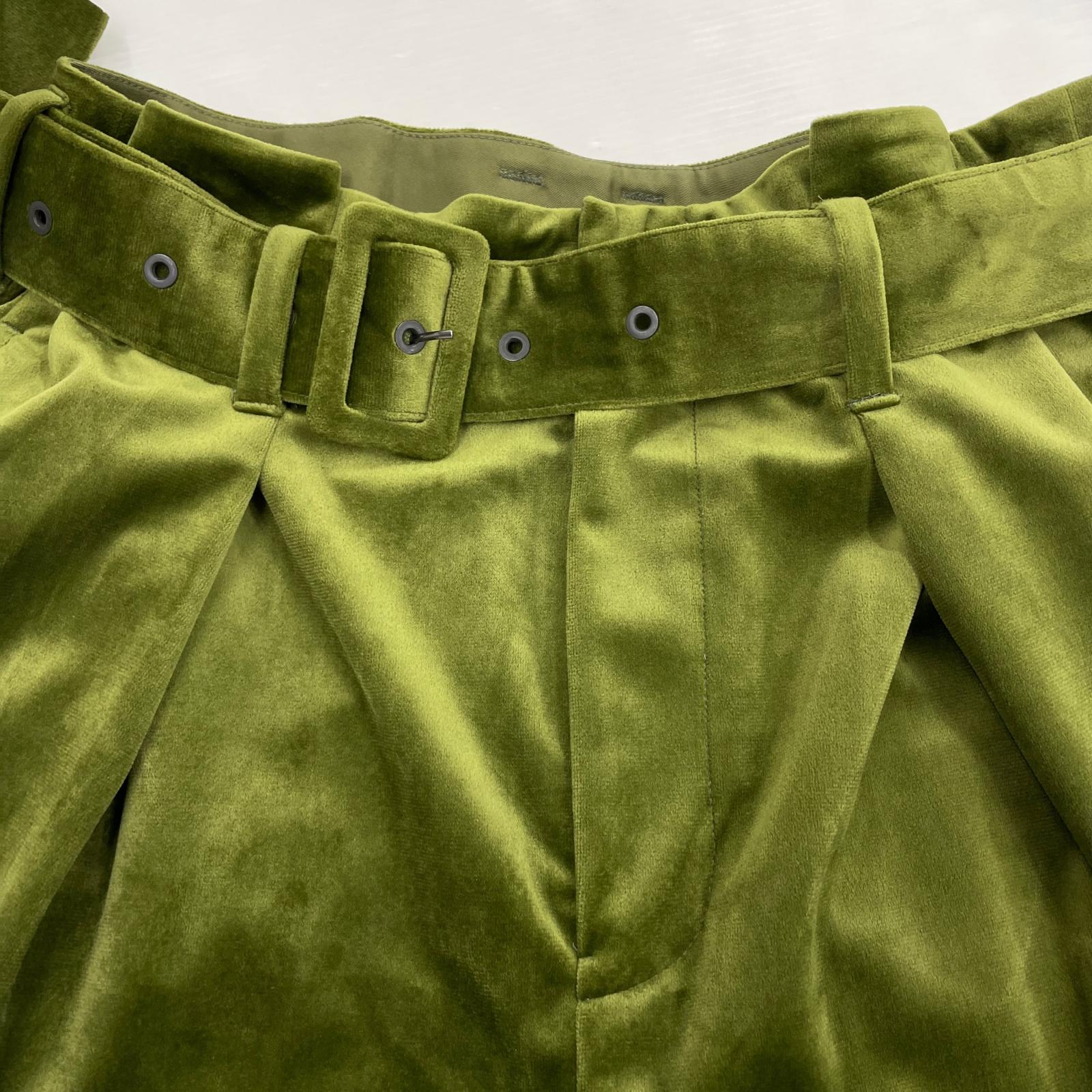 パンツ TAAKK 24AW ベルベットワイドパンツ 2 グリーン