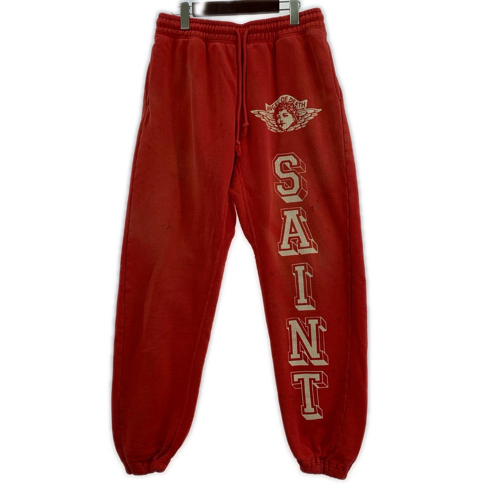 パンツ SAINT MICHAEL SWEAT PANTS ANGEL スウェットパンツ M レッド M レッド