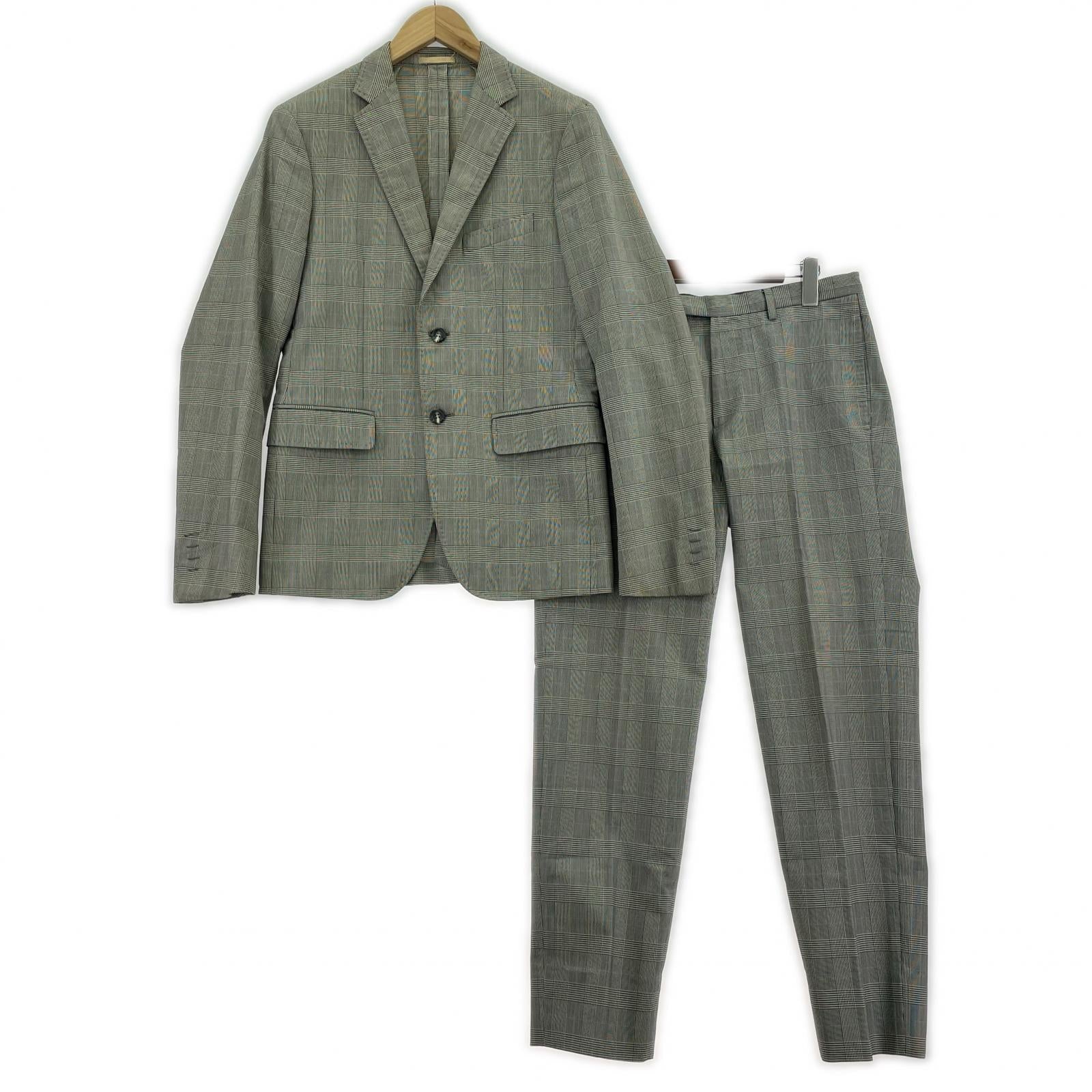 ジャケット JIL SANDER グレンチェックセットアップ 46 グレー 46 グレー