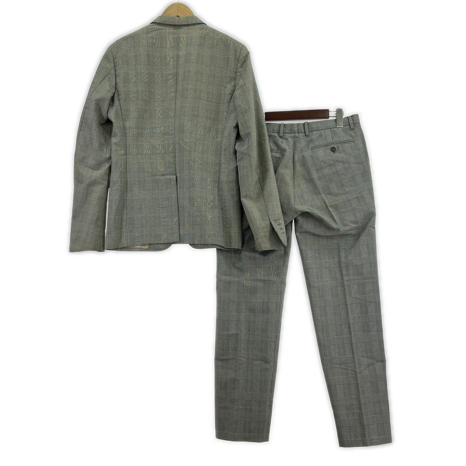 ジャケット JIL SANDER グレンチェックセットアップ 46 グレー 46 グレー