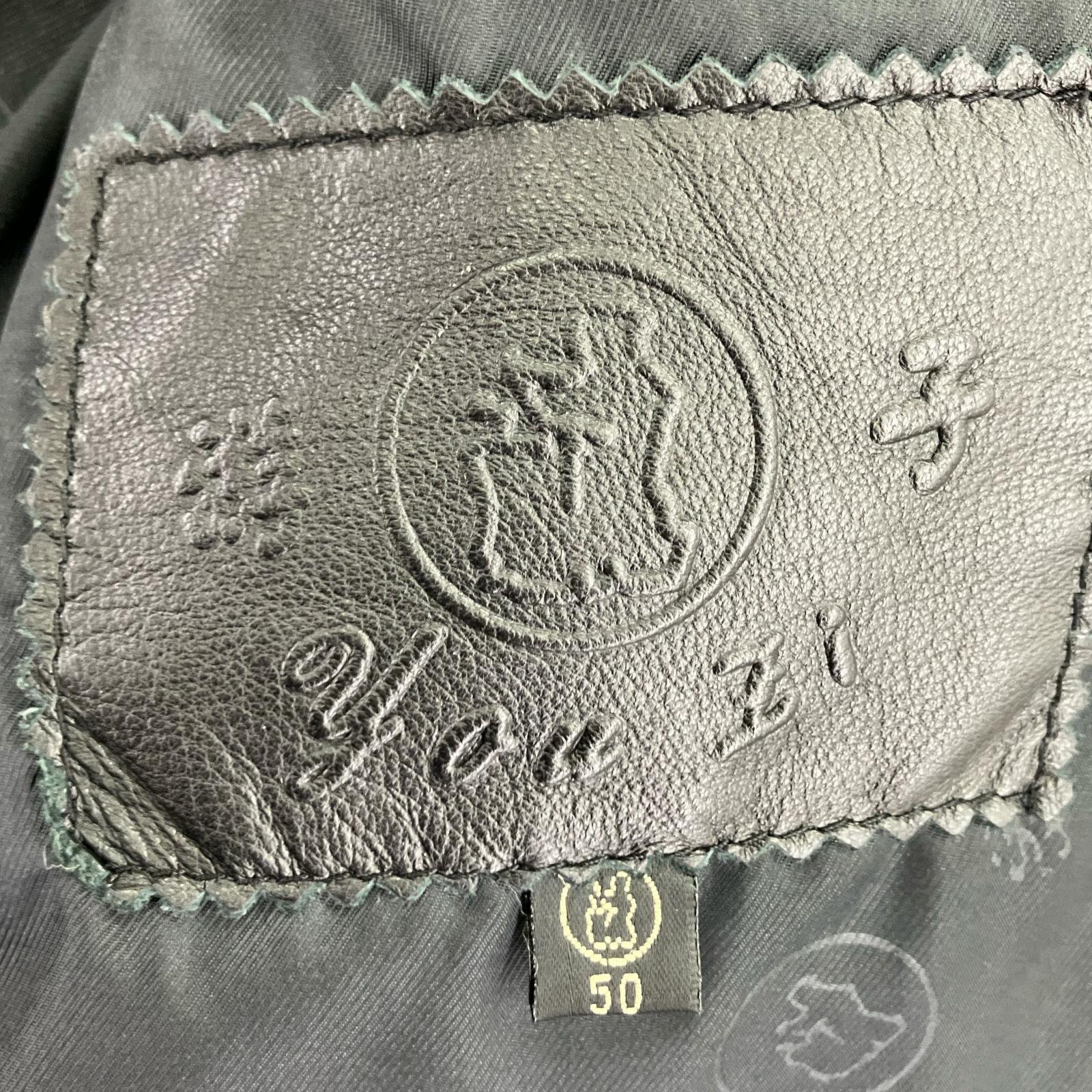 ジャケット 本革 2B テーラード SIZE:50 50 ブラック
