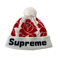 ニットキャップ 22FW Rose Beanie 白/赤