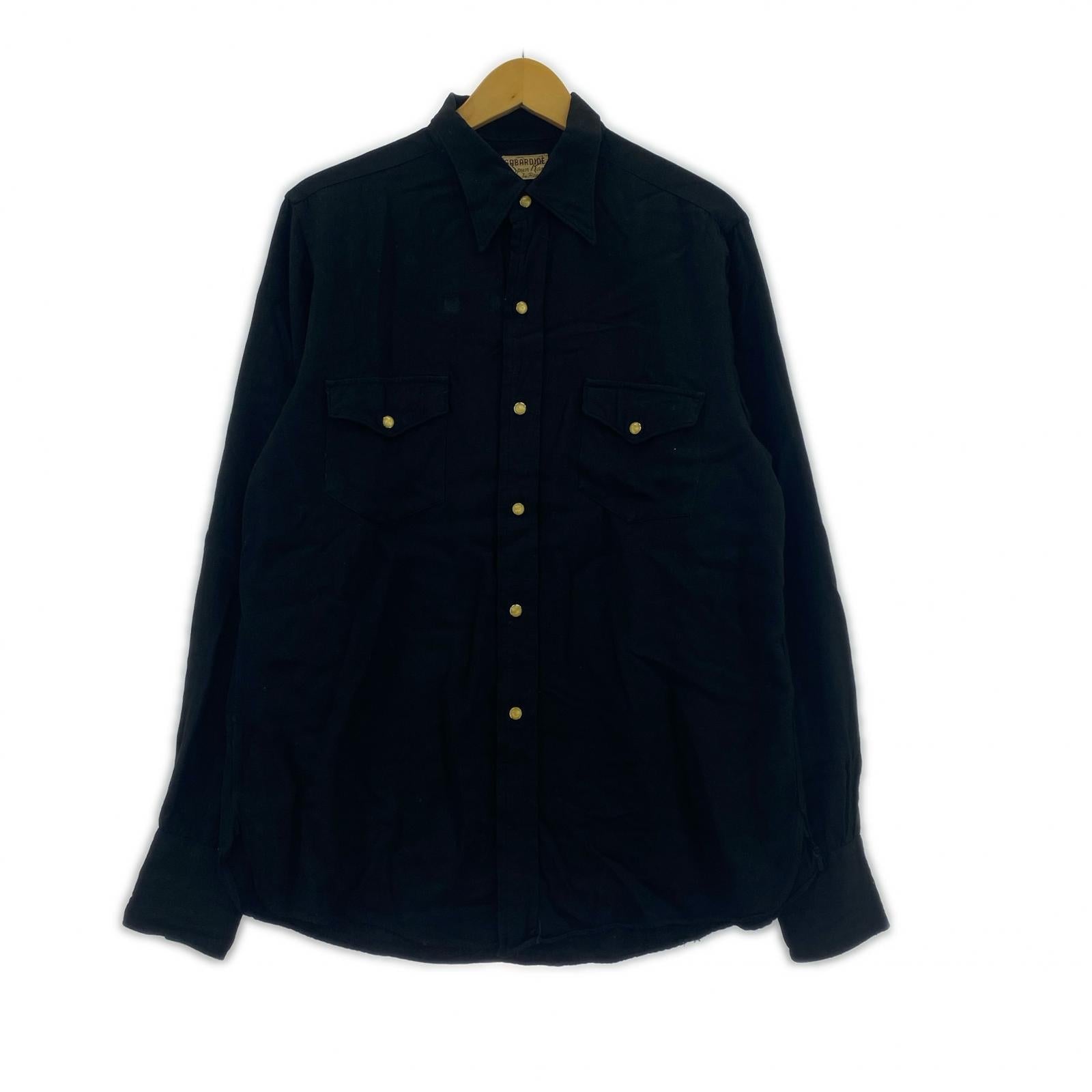 長袖シャツ 50s レーヨンギャバジン ブラック ブラック
