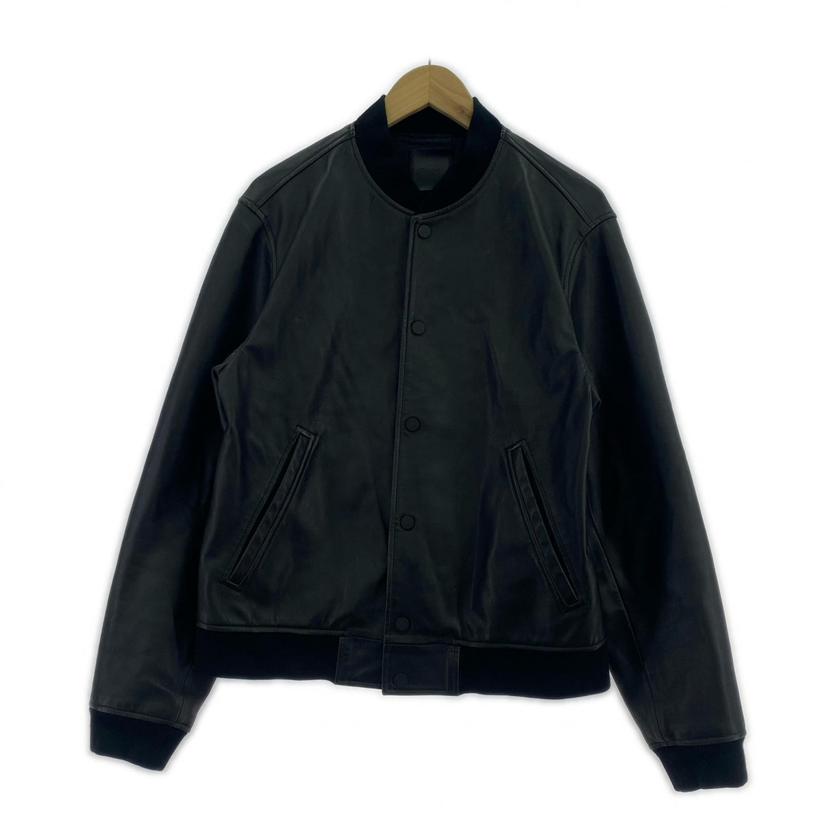レザージャケット VARSITY jacket ﾗﾑﾚｻﾞｰ　ﾌﾞﾙｿﾞﾝ S ブラック